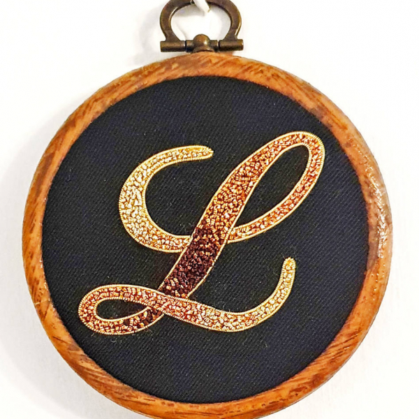 Gold work, goldwork, Monogram, Pearle Purl, Wire, Monogramming, Lettering, Chipping, embellishments, product outcome, online class,